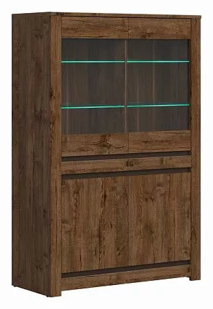 Большая картинка Шкафы и стеллажи | Шкафы с витриной | КАДА Шкаф REG2W2D с подсветкой Мебель ☆ IDEA в Севастопол | BRW, Брест detail