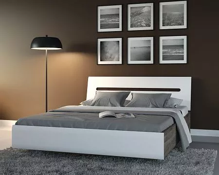 Большая картинка Спальня | Кровати | АЦТЕКА Кровать LOZ140x200 (Белый блеск) Мебель ☆ IDEA в Севастопол | BRW, Брест detail